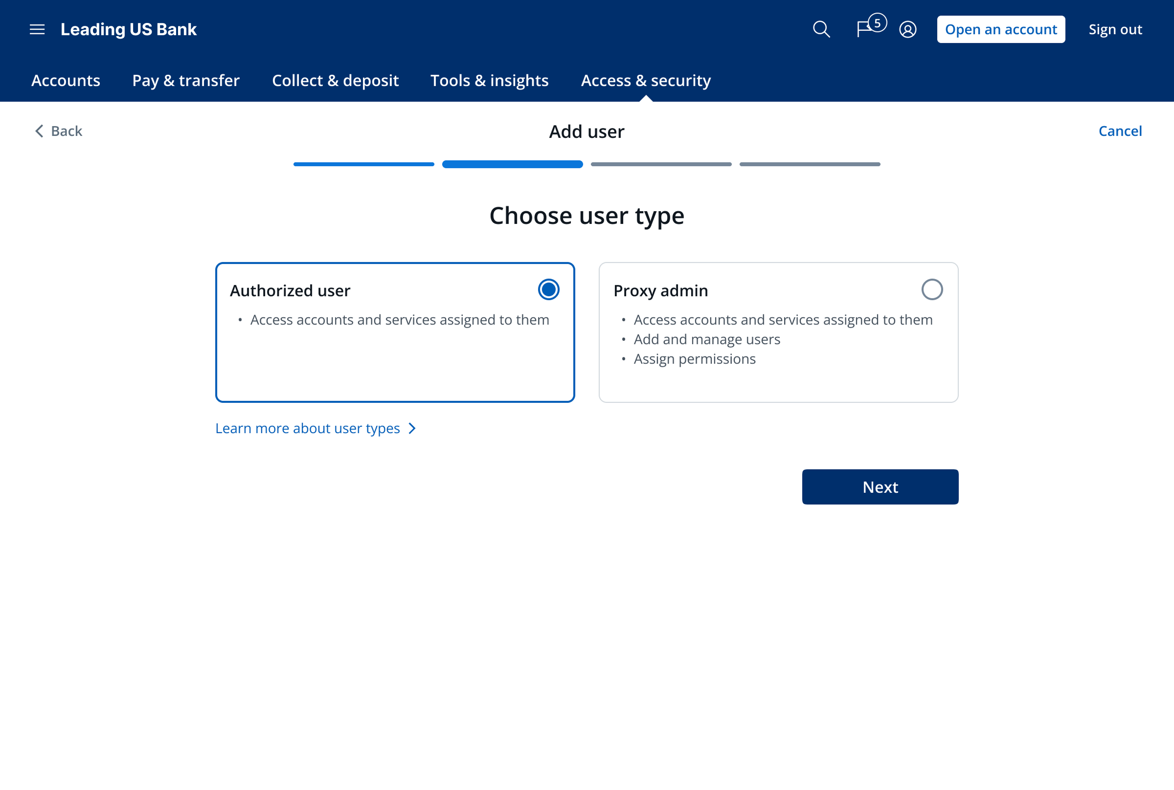 03 — User Type Selection